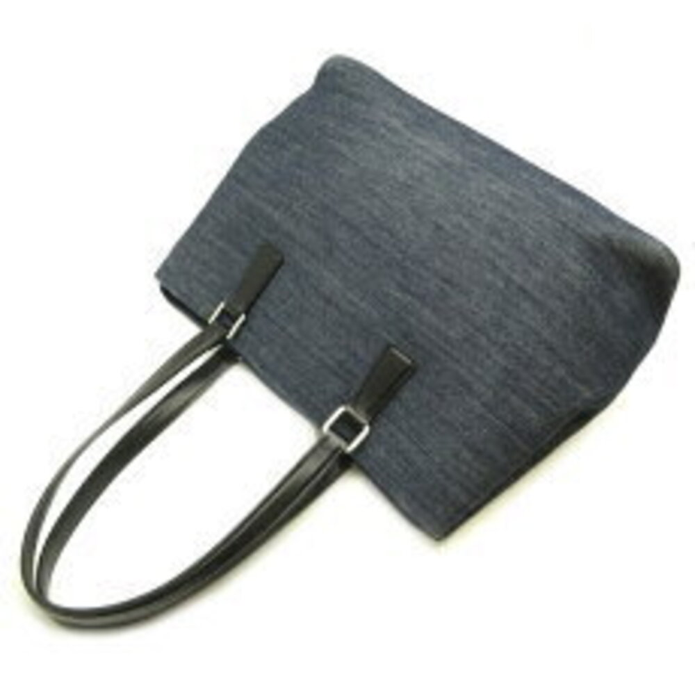 Prada Shoulder Bag Tote Denim Blue Nero Black - Picture 4 of 9